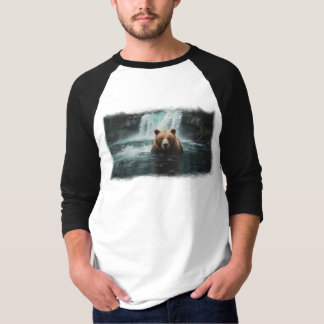 T-shirt Ours grizzli et chute d'eau Faune