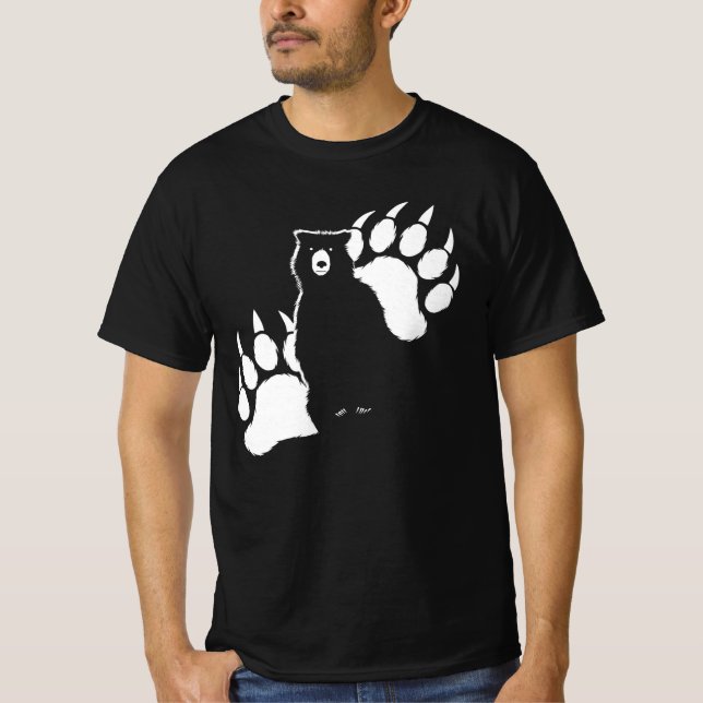 T-shirt Ours grizzli et empreintes (Devant)