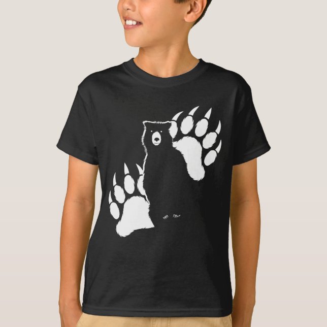 T-shirt Ours grizzli et empreintes (Devant)