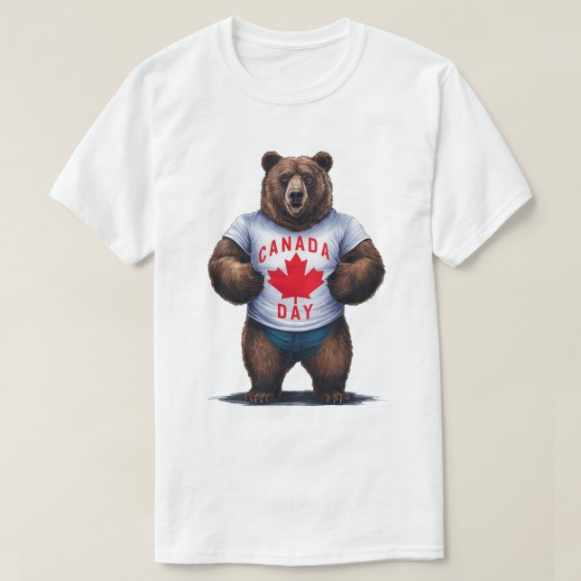 T-shirt Ours Grizzly Fête du Canada (Design devant)