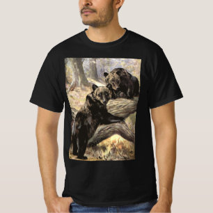 T-shirt Ours Grizzly par CE Swan, Animaux de la Forêt Vint
