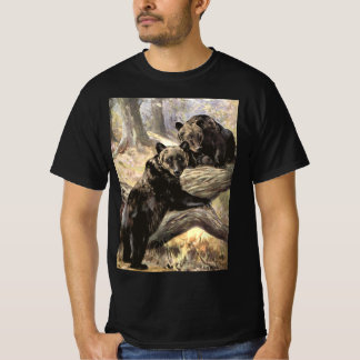 T-shirt Ours Grizzly par CE Swan, Animaux de la Forêt Vint