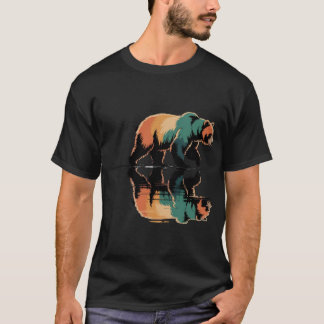 T-shirt Ours Grizzly Vintage Reflet d'Eau Faune