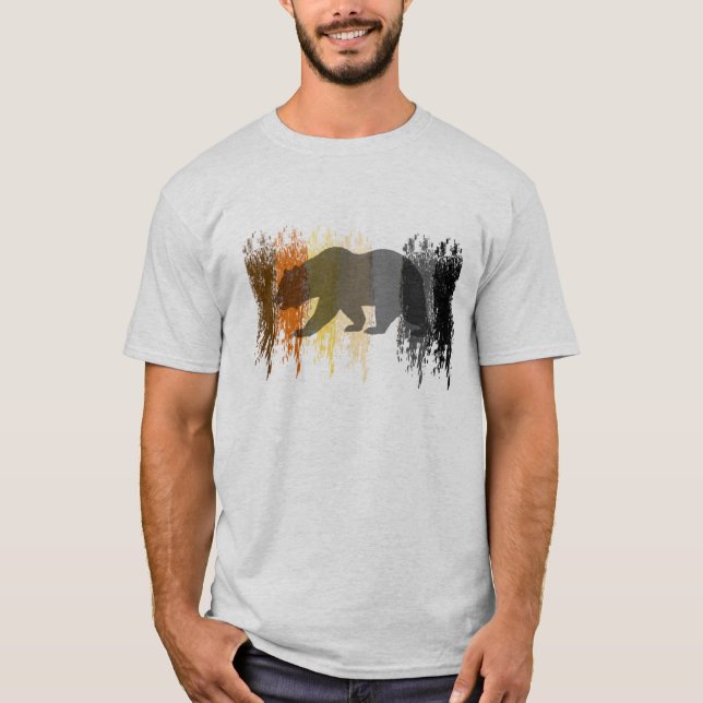 T-shirt Ours grunge cool ombre gay fière (Devant)