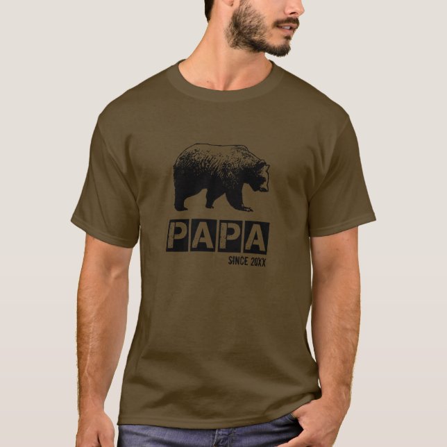 T-shirt Ours grunge de papa depuis l'année de la (Devant)