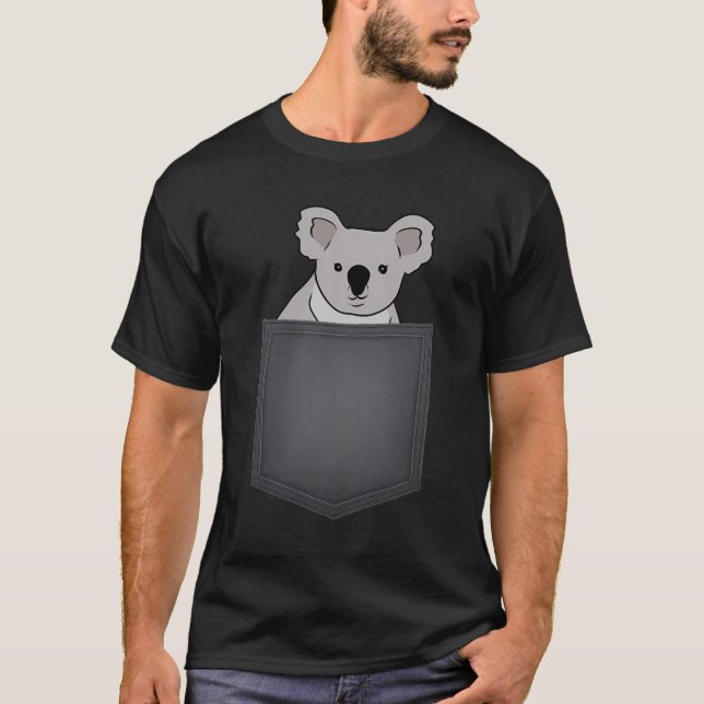 T-shirt Ours Koala À Poche Koala Ours Amateurs Cadeau (Devant)