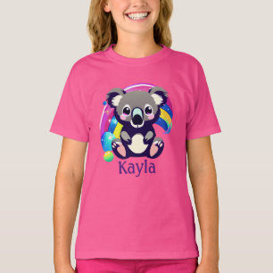 T-shirt Ours Koala et arc-en-ciel personnalisés