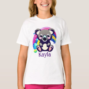T-shirt Ours Koala et arc-en-ciel personnalisés