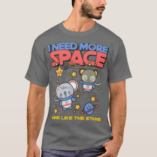 T-shirt Ours Koala Flottant dans l'Espace Frise Cosmique F