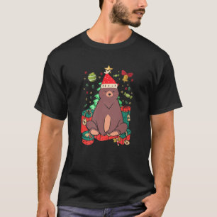 T-shirt Ours laid Noël Gingerbread Chaussette Holly Gif