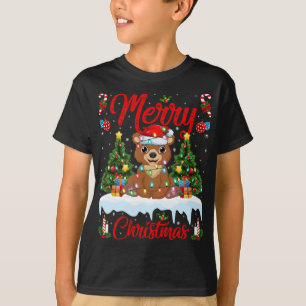 T-shirt Ours Lover Noël Éclairage Père Noël Ours Noël