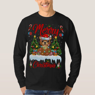 T-shirt Ours Lover Noël Éclairage Père Noël Ours Noël