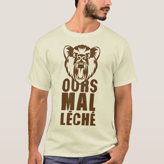 T-shirt ours mal leche expression citation (Devant)
