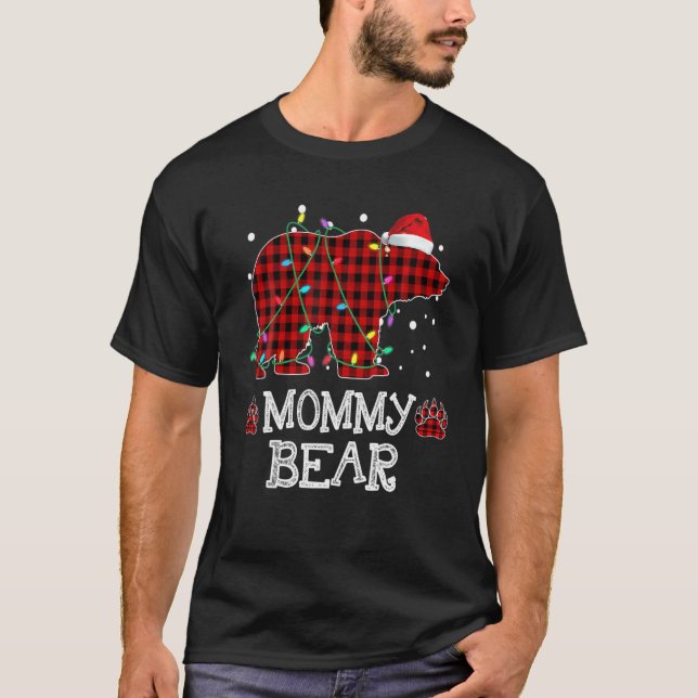 T-shirt Ours maman Buffle rouge Plaid Ours maman Pyjama (Devant)