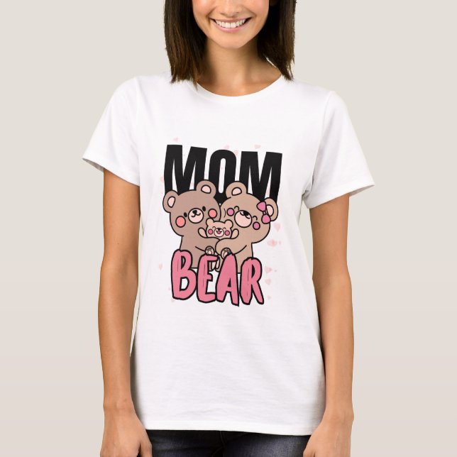 T-shirt ours maman Dessin graphique mignon (Devant)