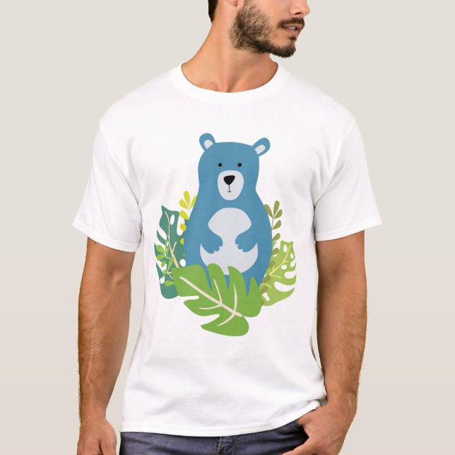 T-shirt ours mignon dans la forêt (Devant)