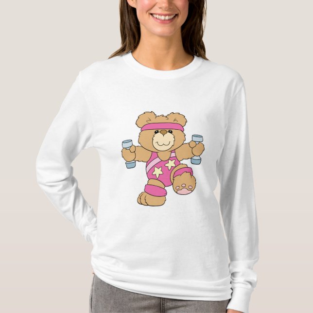 T-shirt Ours mignon de remise en forme par l'exercice (Devant)