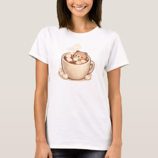 T-shirt Ours mignon Kawaii Chocolat Chaud