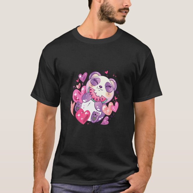 T-shirt Ours Mignon Mangant Pastèque (Devant)
