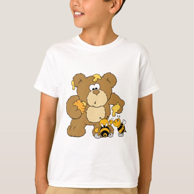 T-shirt Ours mignon volant du miel (Devant)