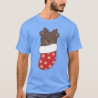 T-shirt Ours mignons dans les bas de Noël pour Noël