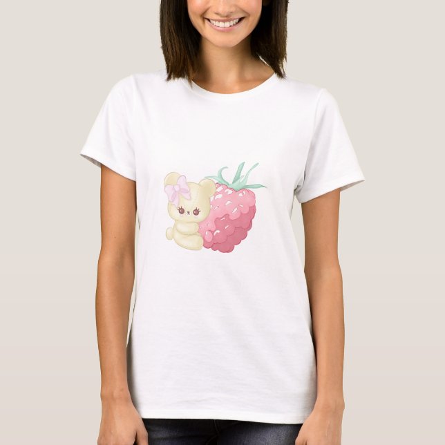 T-shirt Ours minuscule de Cutie de framboise (Devant)