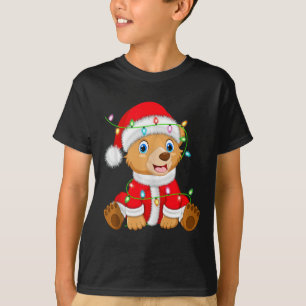 T-shirt Ours Noël Éclairage Père Noël Costume Ours Noël