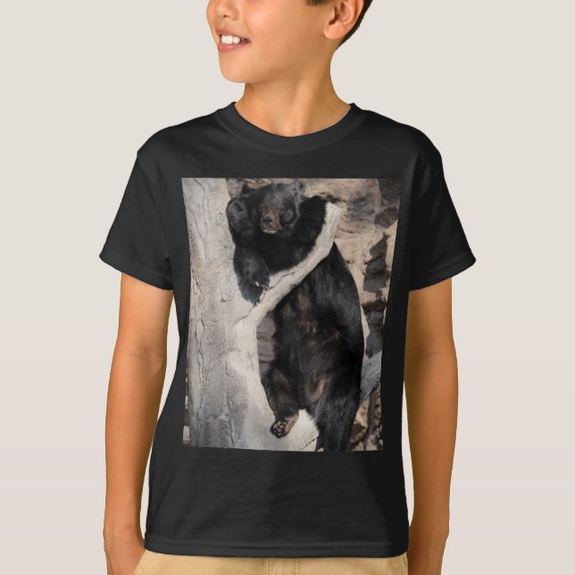 T-shirt Ours noir asiatique (Devant)