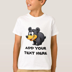 T-shirt Ours noir caricature