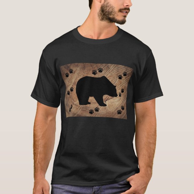T-shirt Ours Noir Et Paniers Ours (Devant)