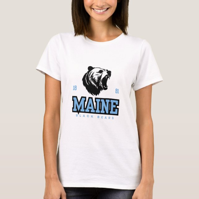 T-shirt Ours noirs du Maine - Esprit de baseball sans peur (Devant)