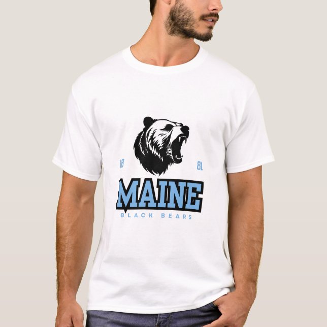 T-shirt Ours noirs du Maine - Esprit de baseball sans peur (Devant)