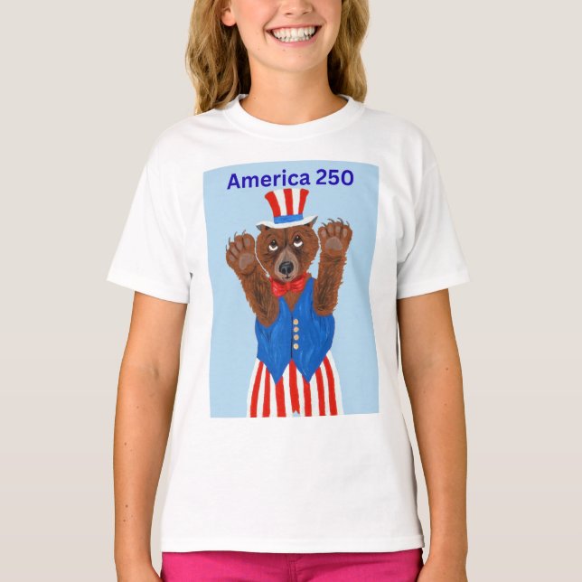 T-shirt Ours Oncle Sam America 250 (Devant)