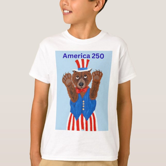 T-shirt Ours Oncle Sam America 250  (Devant)