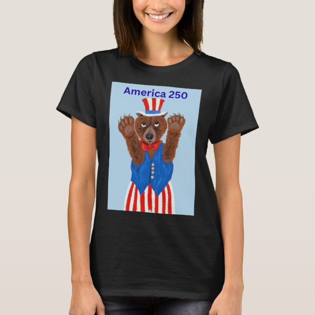 T-shirt Ours Oncle Sam America 250  (Devant)