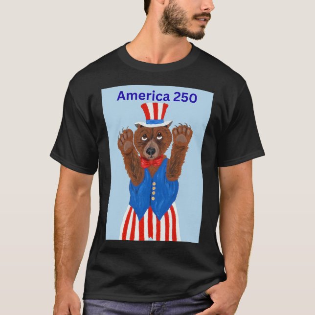 T-shirt Ours Oncle Sam America 250  (Devant)