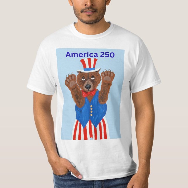 T-shirt Ours Oncle Sam America 250 (Devant)