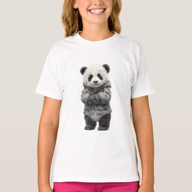 T-shirt Ours Panda Adorable Debout Enfants (Devant)