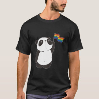 T-shirt Ours Panda Avec Drapeau Arc-en-ciel Pour Et Enfant