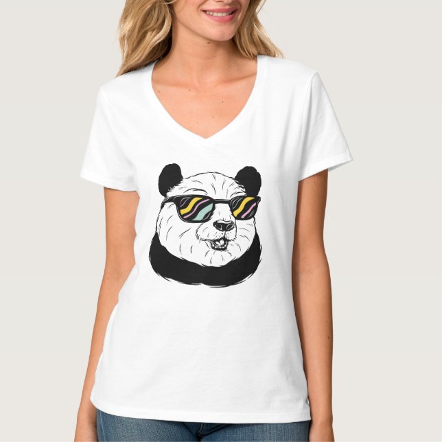 T-shirt Ours Panda avec Lunettes de Soleil (Devant)