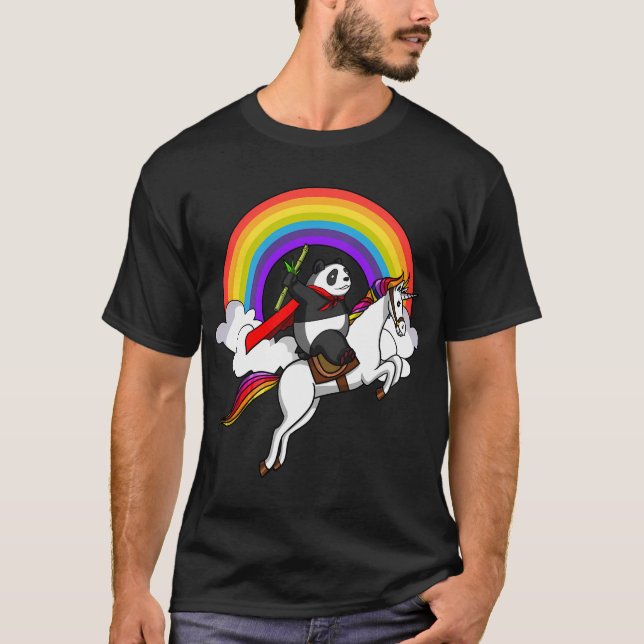 T-shirt Ours Panda chevauchant une Licorne (Devant)