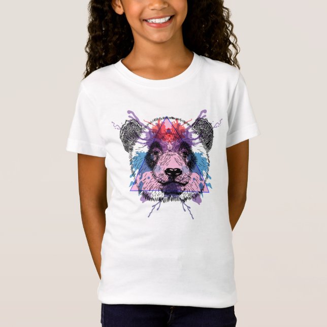 T-Shirt Ours panda géométrique (Devant)