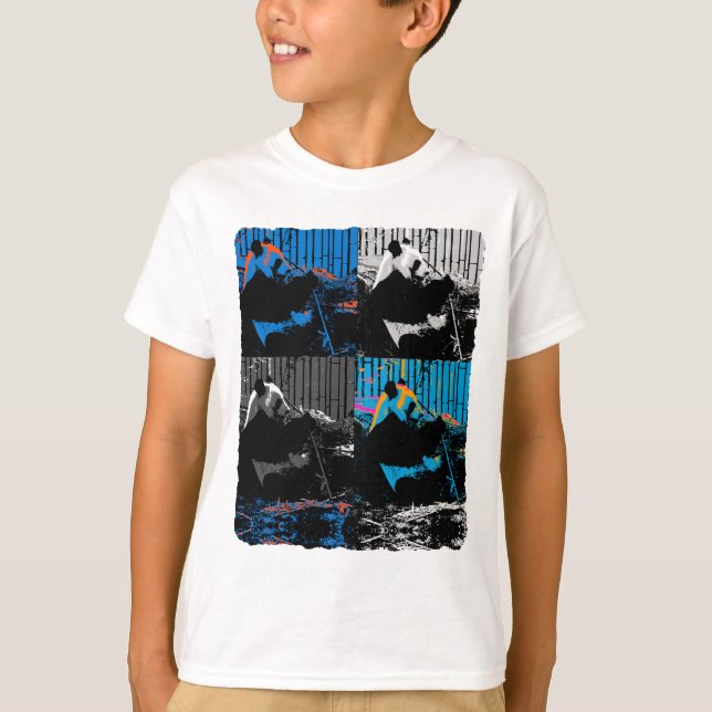 T-shirt Ours Panda Multi-panneaux Design d'Art Moderne (Devant)