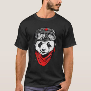 T-shirt Ours Panda Ours Bambou Ours Grand Panda Moto Biker