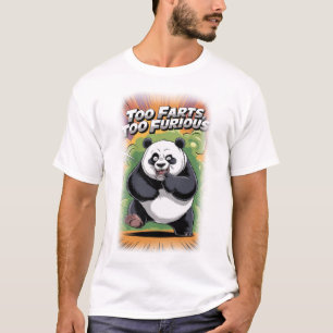T-shirt Ours Panda s'amusant à faire des Pets sur un Vert