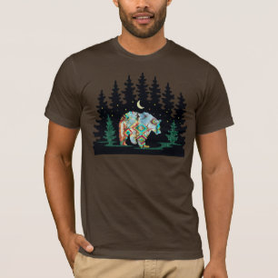 T-shirt Ours patenté amérindien dans les bois