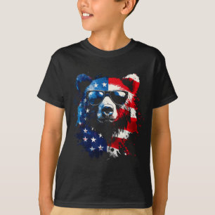T-shirt Ours patriote Drapeau américain Ours grizzly 4 jui