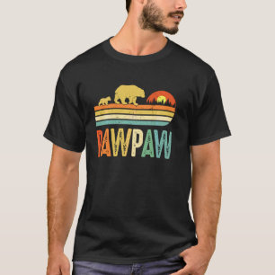 T-shirt Ours Pawpaw Hommes Vintage Retro Décor Ours Grand-