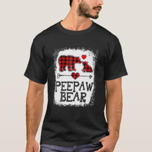 T-shirt Ours Peepaw Pyjama de Noël Rouge Plaid Buffalo Fa