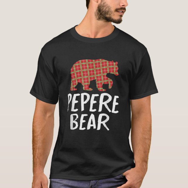 T-shirt Ours Pepere de Noël Buffalo rouge Plaid Falim de N (Devant)